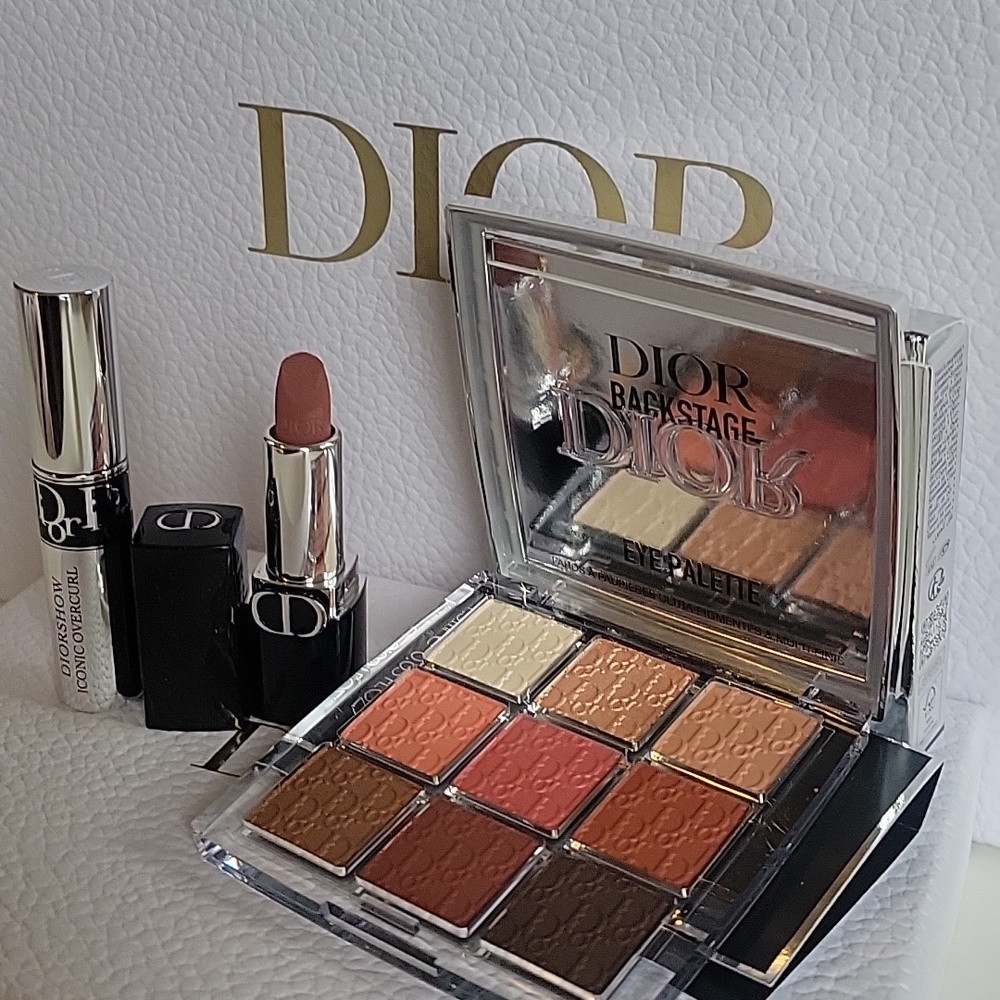 Dior Backstage Eye Palette & Nude Rose Lipstick - Warm Brown, Coral, Gold - Picture 6 of 11